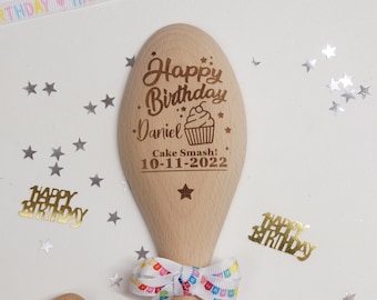 Personalised Birthday Cake Smash Spoons Spoon - Photo Shoot - Baking Gift - Birthday Gift - 30cm Long