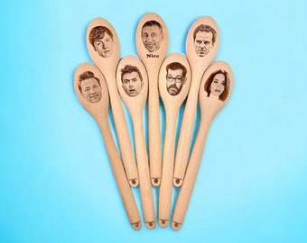 Any face on a wooden spoon - Your best friend or any celebrity's face - Birthday gift - Housewarming, Chef, Cooking, Novelty gift