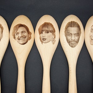 Any face on a wooden spoon Your best friend or any celebrity's face Birthday gift Housewarming, Chef, Cooking, Novelty gift image 7