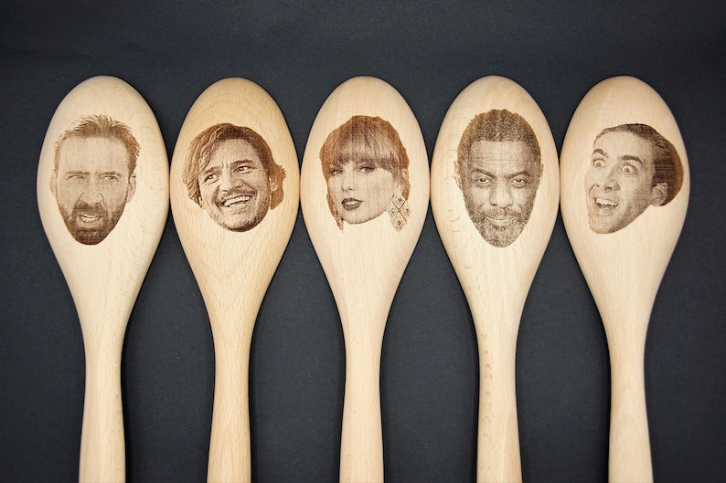 Any face on a wooden spoon Your best friend or any celebrity's face Birthday gift Housewarming, Chef, Cooking, Novelty gift image 7