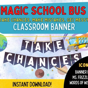 Classroom Banner | Magic School Bus Banner | Ms Frizzle Banner | Printable Bulletin Board Banner | Growth Mindset Printable | Digital Banner