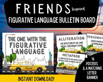 Bacheca in linguaggio figurativo / Arredamento per la classe delle arti in lingua inglese / Poster in linguaggio figurativo / Arredamento per la classe digitale / Amici