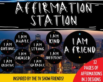 Stazione di affermazione Amici ispirati/Affermazioni positive/Esposizione di affermazioni in classe/Bacheca di affermazione/Mentalità di crescita