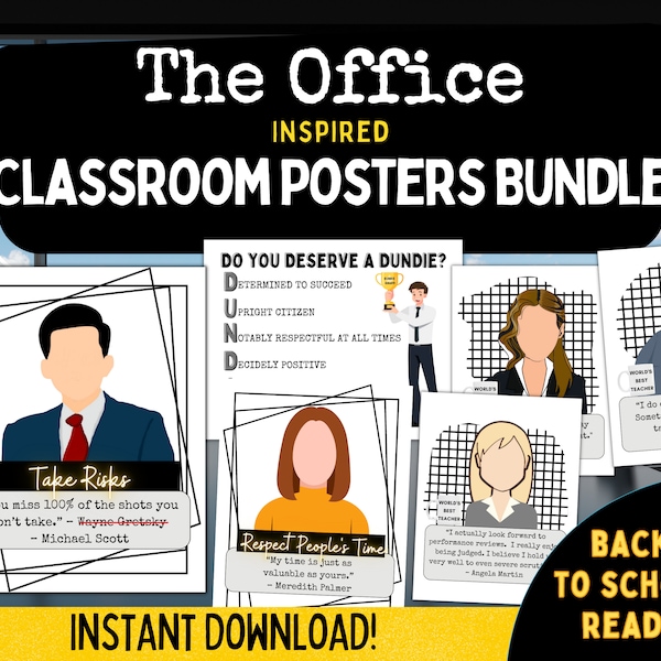 The Office Back to School Classroom Posters | The Office Theme Classroom | The Office Class Decor | Printable Teacher Resources |