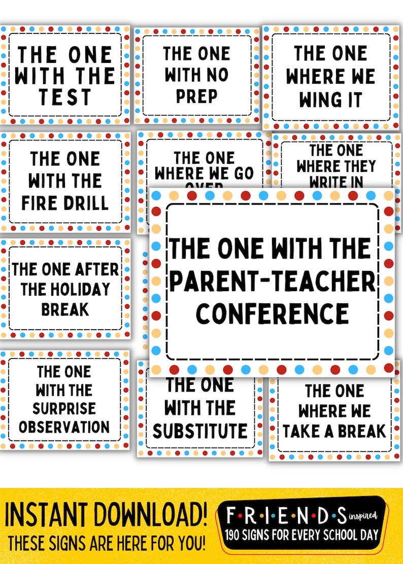 friends classroom decor door signs