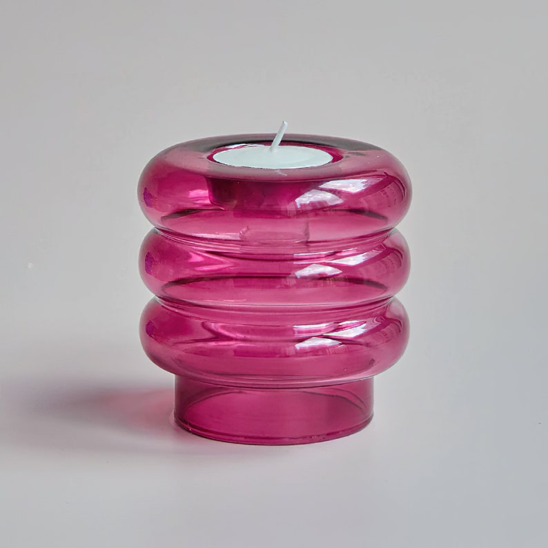 Minimalist Colorful Glass Candlestick Candle Holder / - Etsy