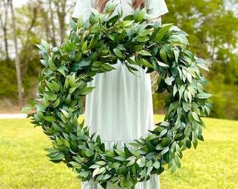 Extra Large Everyday Greenery Wreath, Wedding XL Wreath, Church Door Decor, Modern Farmhouse Home Decor, Eucalyptus, Year Round All Seasons