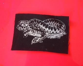 Coiled Rattlesnake Illustration Patch