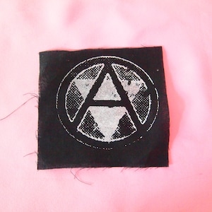 Queer Anarchism Symbol Patch Pink Inverted Triangle