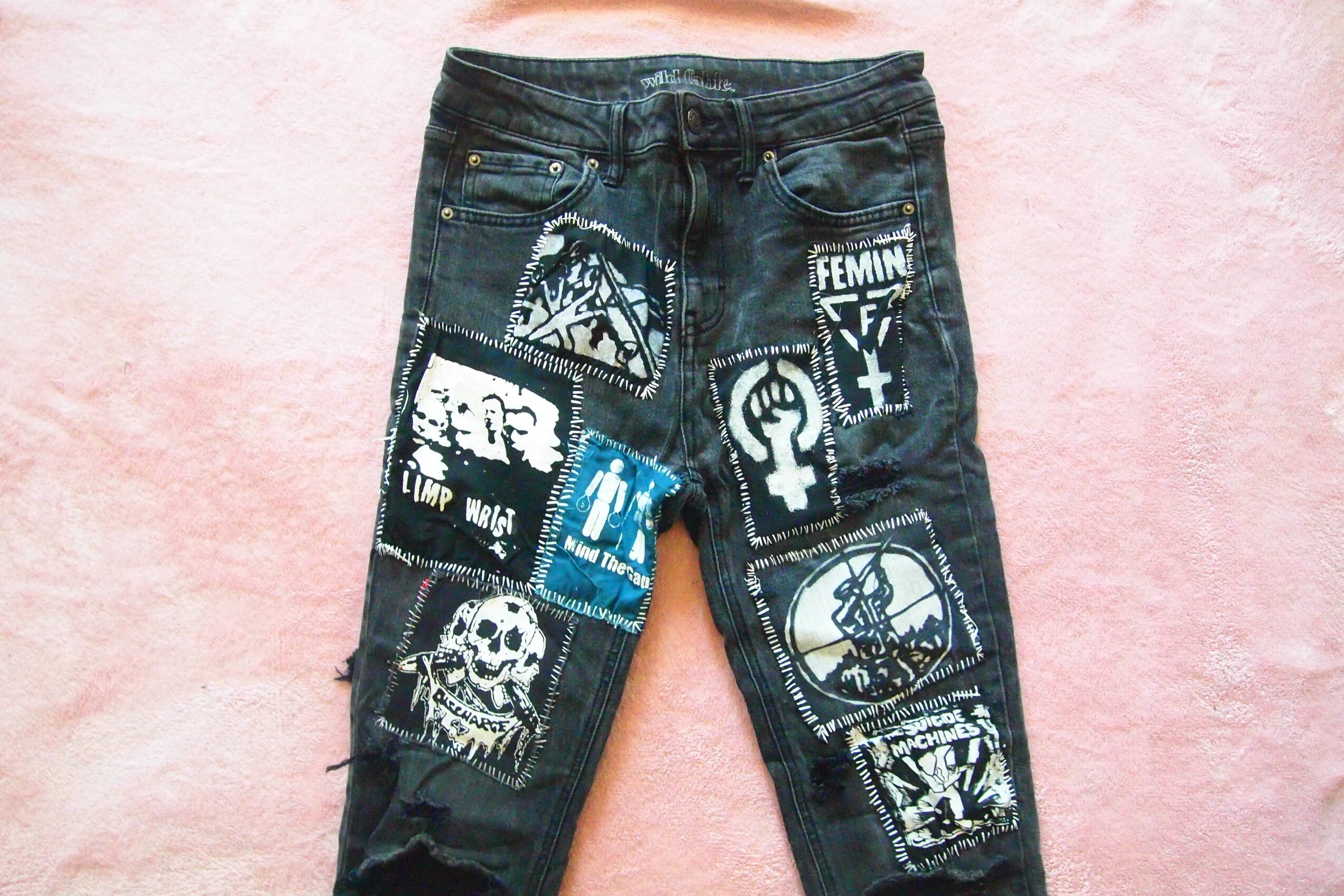 Grunge Cross Patch, Patch for Jeans, Leather Like Patch, Iron on