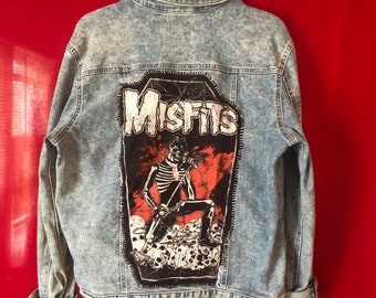 Punk Denim Jacket - Etsy