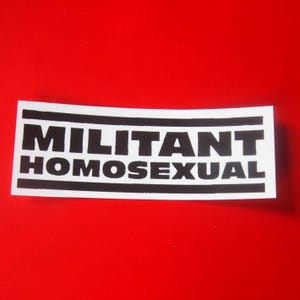 Militant Homosexual Vinyl Sticker Decal Queer Nation