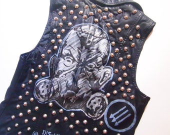 Custom Punk Studded & Hand Painted the Transplants Motorcycle Battle Vest