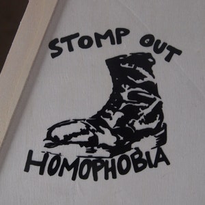 Stomp Out Homophobia Die Cut Decal