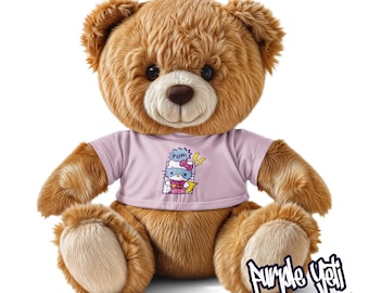 SUPER KITTY Hand-Made Teddy Bear Shirt (Fits most 16" to 18" bears)