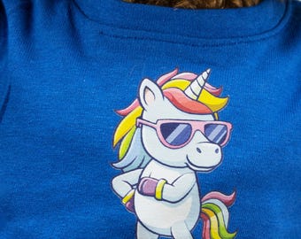 FANCIFUL UNICORN Hand-Made Teddy Bear Shirt (Fits most 16" to 18" bears)