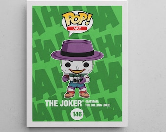 Pop! Art: The Joker (THE KILLING JOKE) 1.5" Wood Framed Canvas Print, Ready To Hang