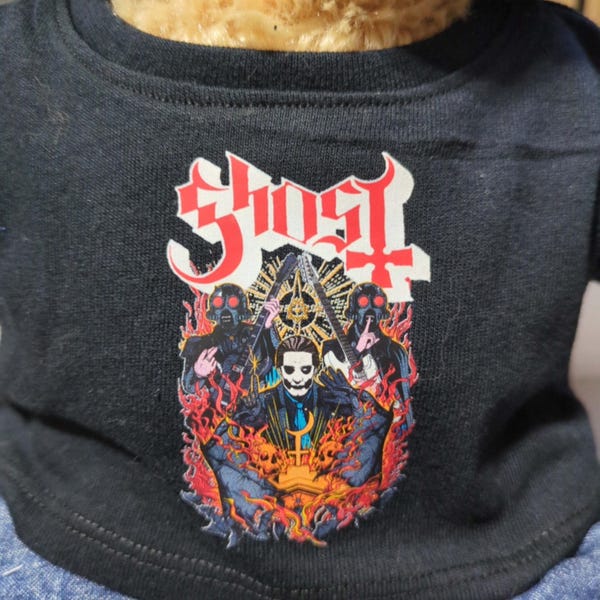 GHOST (Secrets) Hand-Made Teddy Bear Shirt (Fits most 16" to 18" bears)