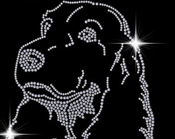 Hotfix Rhinestone spaniel dog transfer