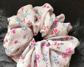 Summer special XL floral sheer chiffon scrunchie