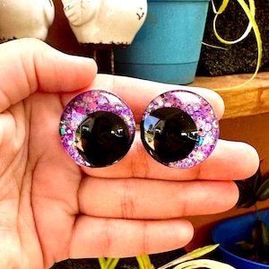 Hand-Painted Glitter Safety Eyes: Amigurumi Crochet Plush Toy Eyes
