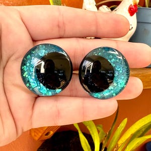 Hand-Painted Custom Safety Eyes for Crochet Plushie: Aqua