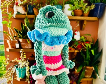 Handgemaakte kikker gehaakte knuffel