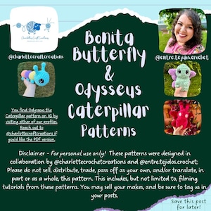 Bonita Butterfly Crochet Pattern: Amigurumi Plushie (PDF Pattern)