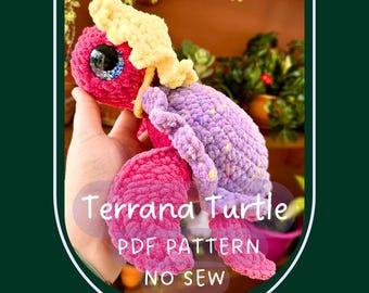 Terrana Turtle Crochet Pattern: No Sew Plushie (PDF Pattern)