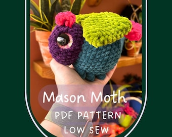 Chunky Crochet Moth Pattern: Amigurumi Bug Plushie (PDF Instructions