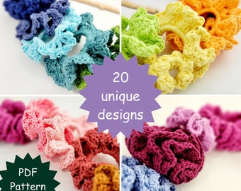 Crochet Scrunchie Pattern Bundle 20 Scrunchie Crochet Pattern Instructions Crochet Scrunchie Pattern Quick Crochet Makes