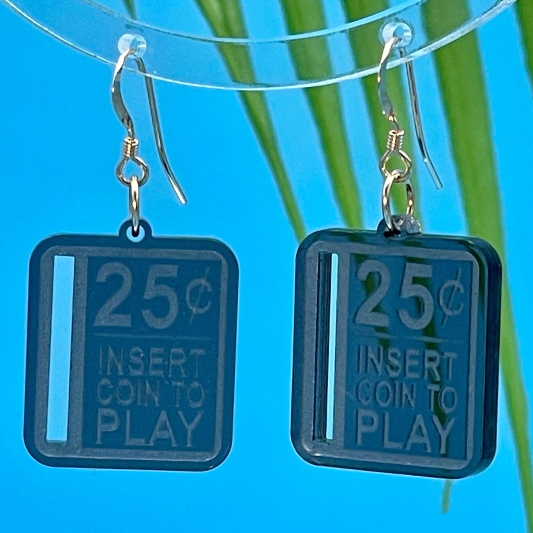 Retro Arcade Earrings, Hypoallergenic, Gaming Jewelry, Gift for Gamers