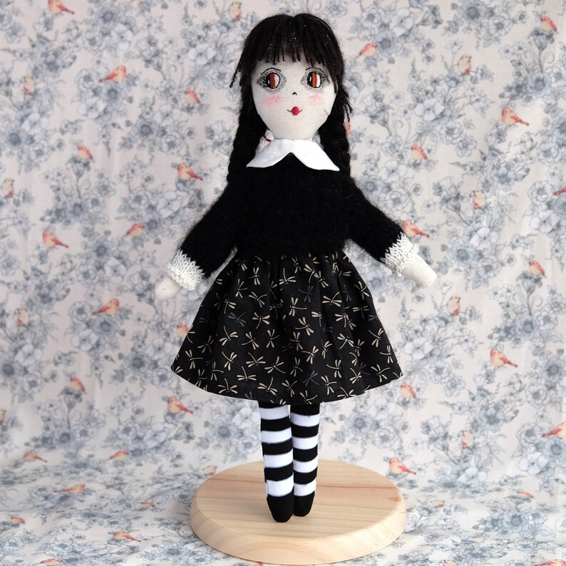 Buy Wednesday Addams Fabric Doll With Handknitted Sweater Online in India - Etsy