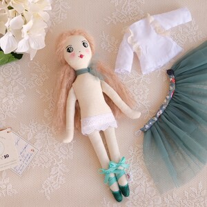 One of a kind ballerina rag doll, Heirloom ballerina doll 12, Decorative doll for girls room, Collectible doll, Gifts for girls image 5