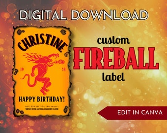 Blaze It Custom Label for Cinnamon Whiskey Digital Download  | Personalized Whiskey Label | Customize & Print with Instant Download