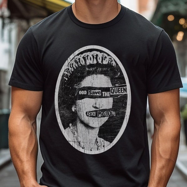 Camiseta SEX PISTOLS, camiseta de banda, camiseta desgastada estética Vintage, Dios salve a la Reina