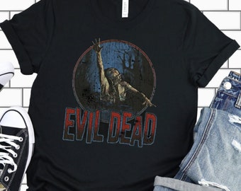 THE EVIL DEAD Tshirt T-shirt T shirt Vintage Aesthetic Tee 1980s Horror Shirt Distressed