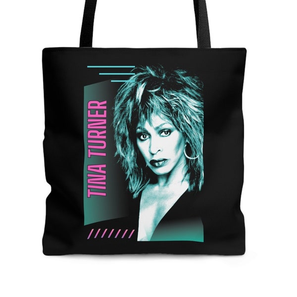 TINA TURNER Tote Bag Einkaufstasche Vintage Aesthetic Style 80er Jahre Schwarz