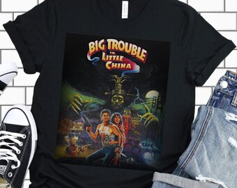 Big Trouble in Little China Tshirt T Shirt Tee Vintage Aesthetic 80s Style T-shirt Movie Poster Shirt