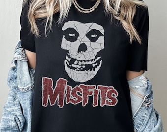 MISFITS T-shirt Shirt Tshirt Band Tee Vintage Aesthetic Distressed T shirt Skull Graphic