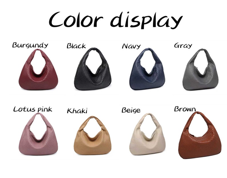 Handwoven Leather Dumpling Bag, Kont Woven Bag, Fashion Vegan Leather Shoulder Bag, Solid Color Women's Hobo Bag, Interwoven Leather Purse image 6
