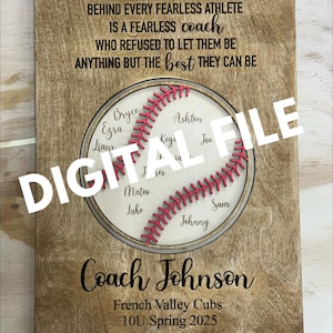 Archivo digital, béisbol, sóftbol, regalo para entrenador - SVG