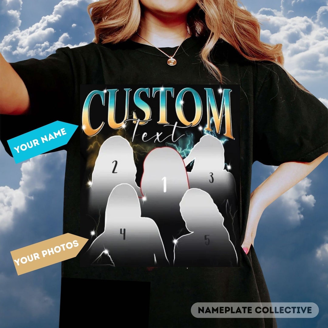 Customised Top Fun Custom Photo T-shirt Pet Picture Top Personalised Face Funny T-shirt ...