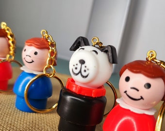 Cute vintage 80's little people toy key chains