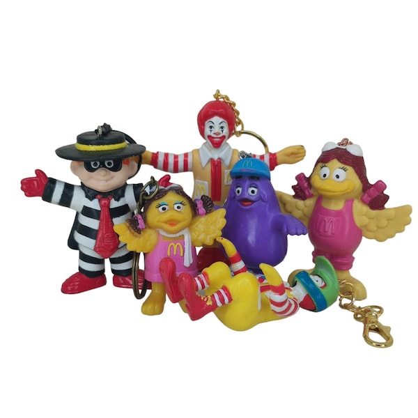 90's and 80's McDonald's kid meal toys! Retro Ronald McDonald toy keychain