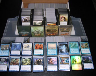 100 random BLUE Magic the Gathering MTG Card lot with RARES