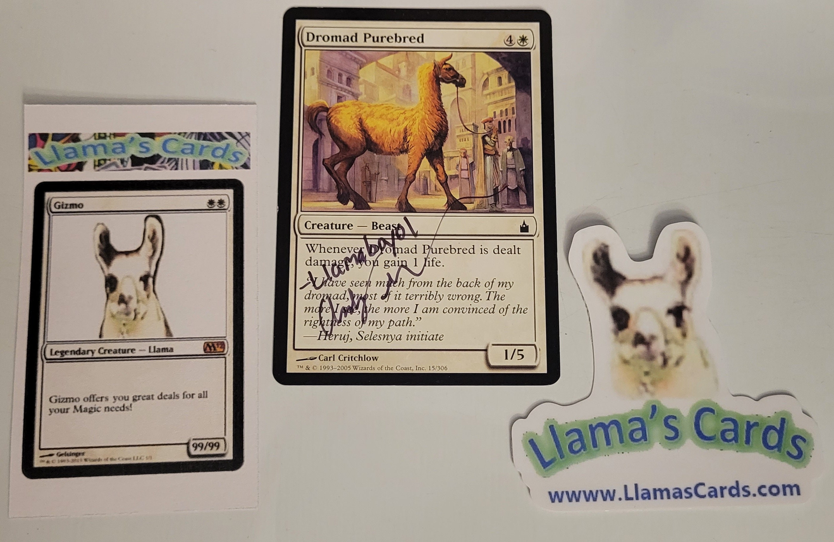 99/99 mtg card Magic the Gathering MTG Signed LLAMA Card by Llamaboy01 for Support of  Llama's Cards