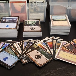 100 MTG Magic the Gathering Basic Land Lot Plains Forest Mountain Island Swamp or Mix