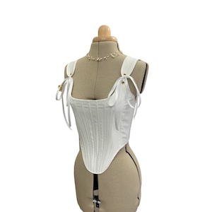 Handmade Silk White Satin Corset