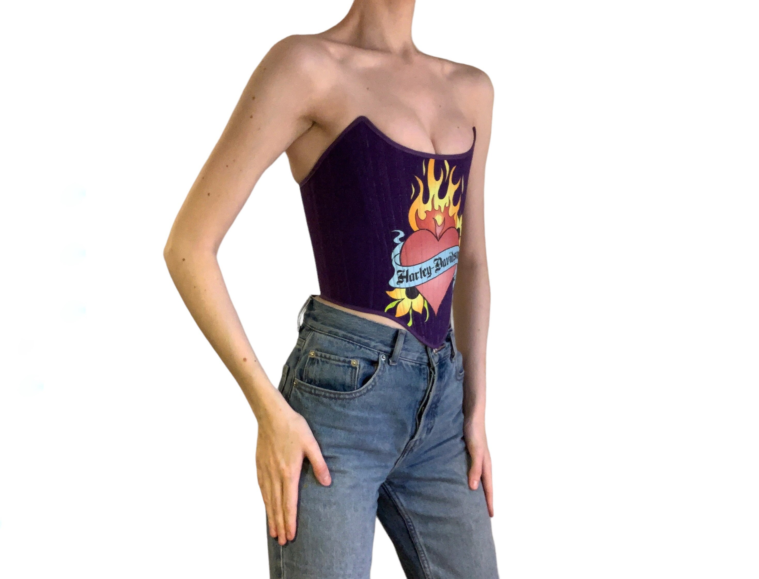 Reworked Harley Davidson Corset UK 6-8